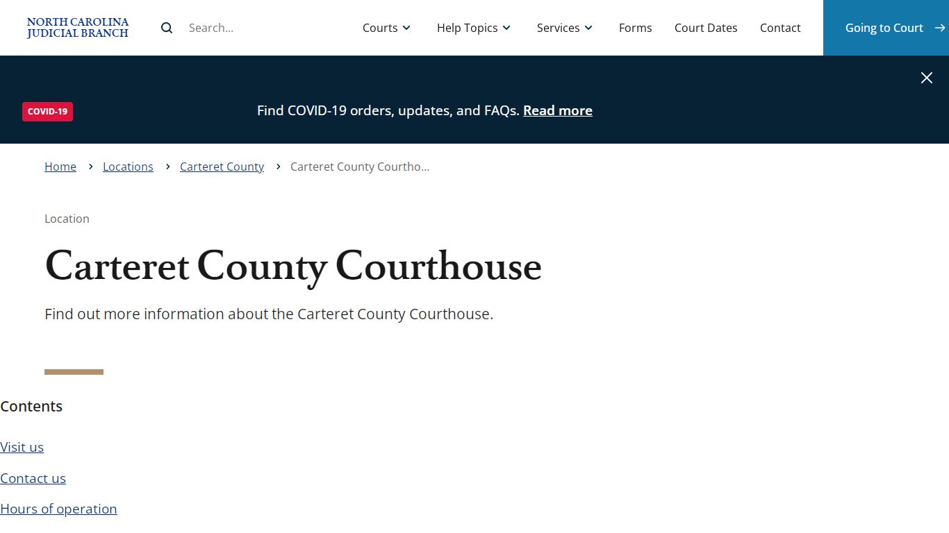Carteret County Courthouse | North Carolina Judicial Branch
